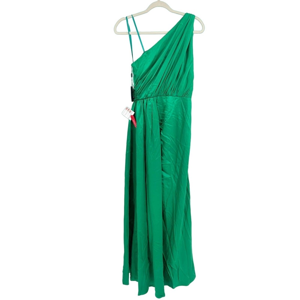 Mac Duggall Ieena 26654 Draped One Shoulder Satin Gown Emerald Green 2 NWT‎ - Picture 7 of 9
